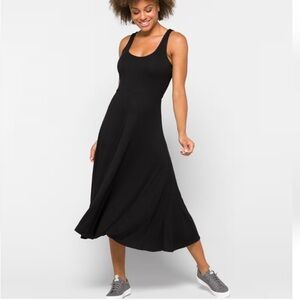 Marine Layer Black Ribbed Midi Scoop neck Sundress